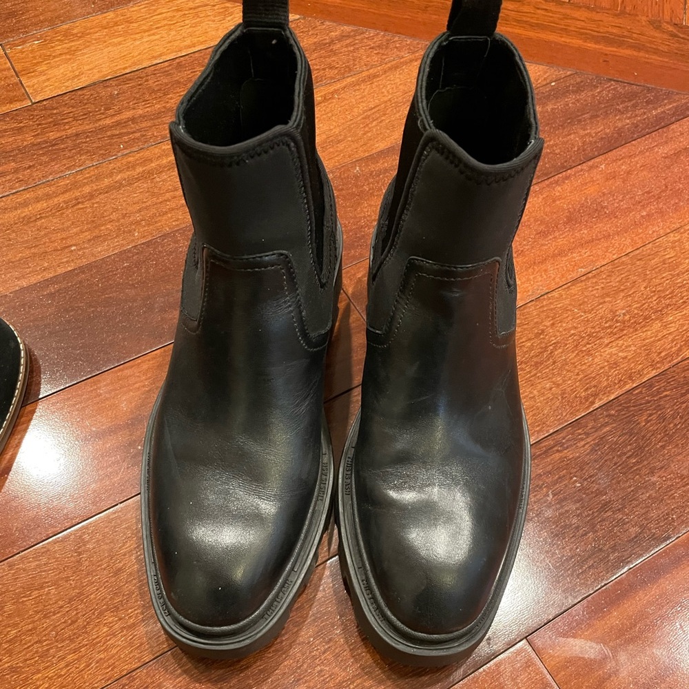 Ash Women's Metro Block-Heel Platform Chelsea Boots Black Size 7